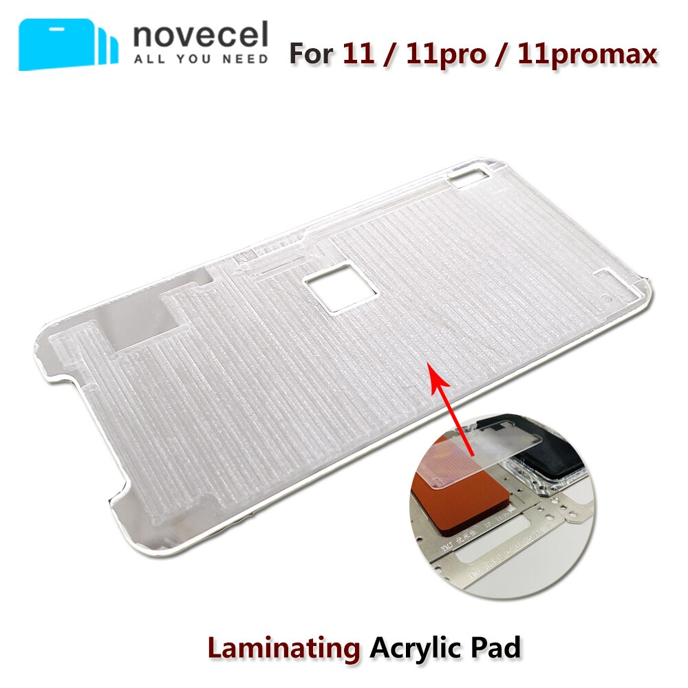 Novecel, panel acrílico laminado de pantalla LCD con espacio de Cable flexible para iPhone 11 11pro Max fit YMJ, alineación y laminado de moldes