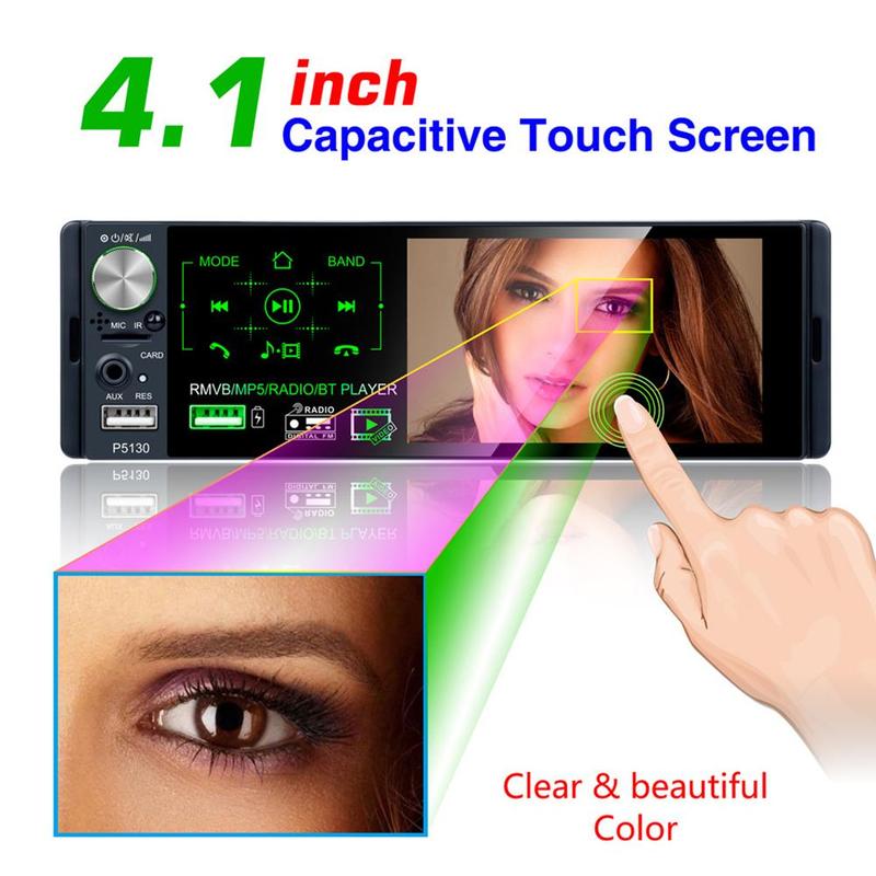 Touch Player Bluetooth Retro Car Radio MP3 Player Stereo USB Aux Classic Car Stereo Audio