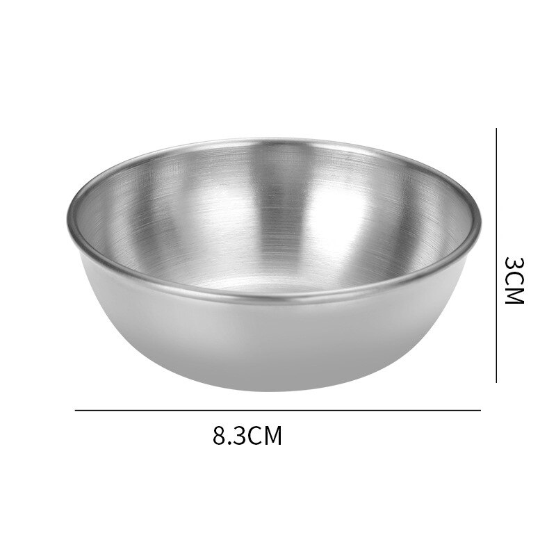 6Pcs 3.3in Stainless Steel Small Serving Bowls Sauce Dishes Round Sushi Dipping Bowl Seasoning Dish Appetizer Plates Metal Ramek: Silver