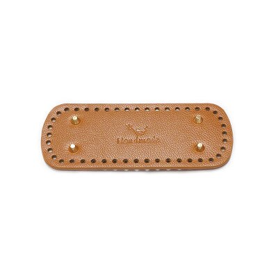 Długie owalne dno do torby z dzianiny PU skórzane akcesoria do toreb ręcznie dno 44 otwory DIY Crochet Pad torebka damska dolna torebka: brown