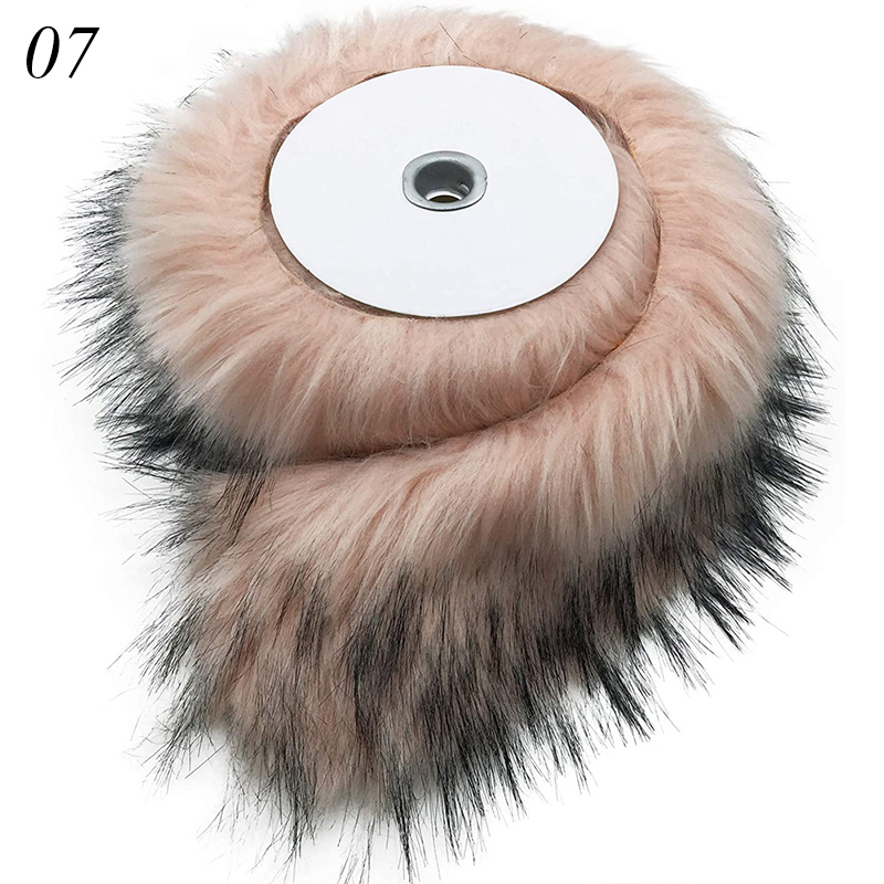 Nachahmung Waschbär Plüsch Faux Fuchs Pelz Kragen Band DIY Weihnachten Plüsch Streifen Kragen Hütte Schal Kleidung roh Rand Pelz Zubehör: 07