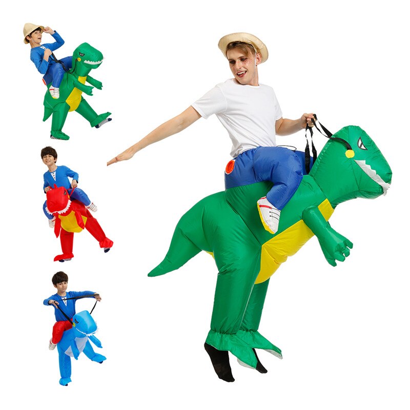 US Funny Eco-friendly Party Inflatable Three-dimensional Dinosaur Mount Child Adult Outdoor Indoor Cosplay