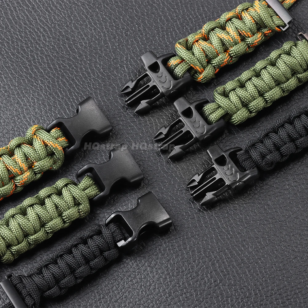Geflochtenes Nylon-Uhrenarmband, 20 mm, 22 mm, verstellbares Armbinde, Regenschirmseil, Ersatzarmband, Sport, Herren-Armbinde-Zubehör