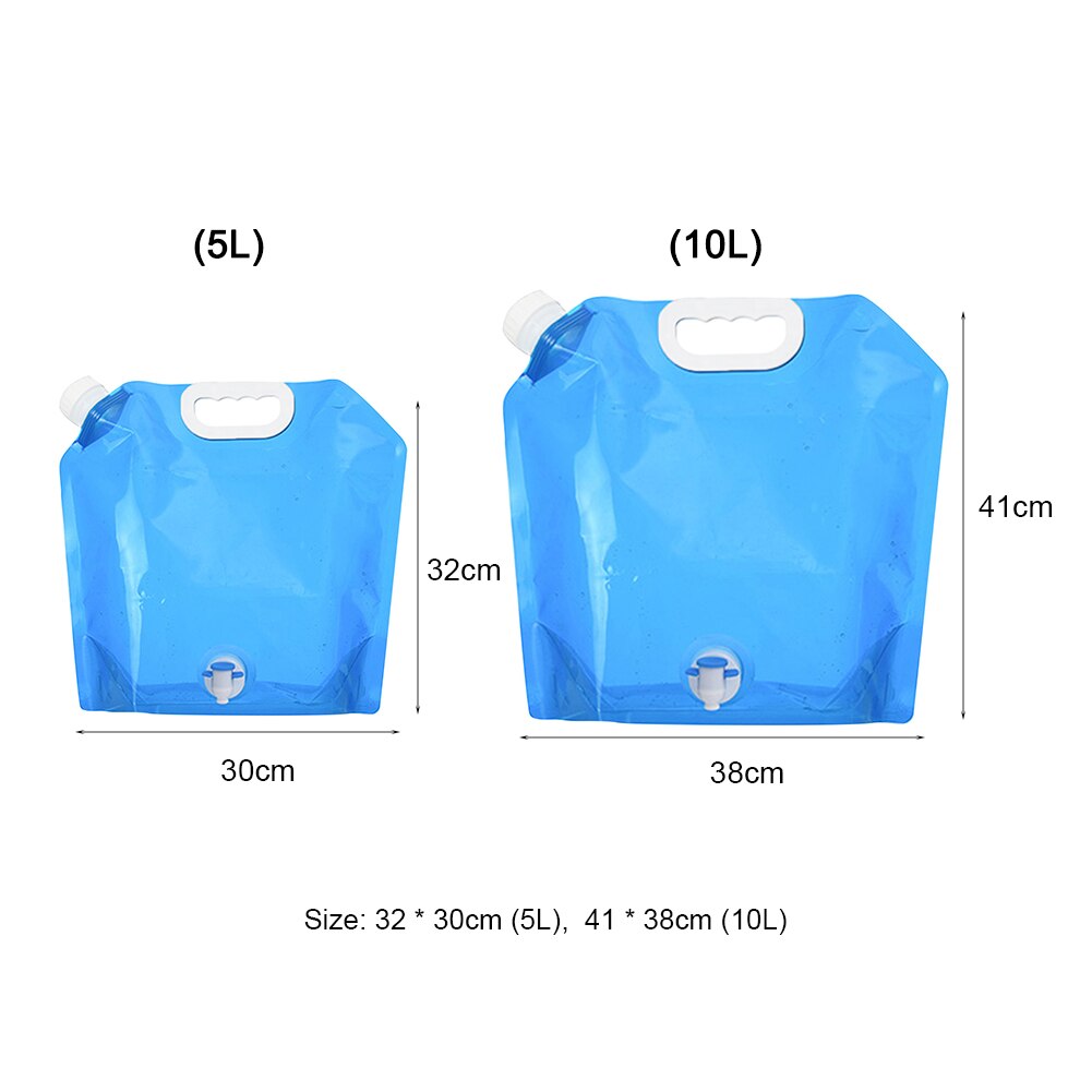 10/15/20L Outdoor Waterzak Opvouwbare Waterzak Pvc Transparante Lichtgewicht Drinkwater Opbergtas Voor Reizen camping Wandelen: 5L and 10L Blue