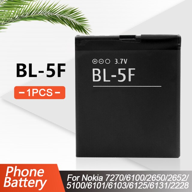 BL-5F BL5F BL 5F Remplacement Batterie De Téléphone Pour Nokia N95 N96 N98 N99 N72 N78 N93i 6290 E65 6290 6210S/N 6710N N95 C5-01 E65 X5: 1PCS
