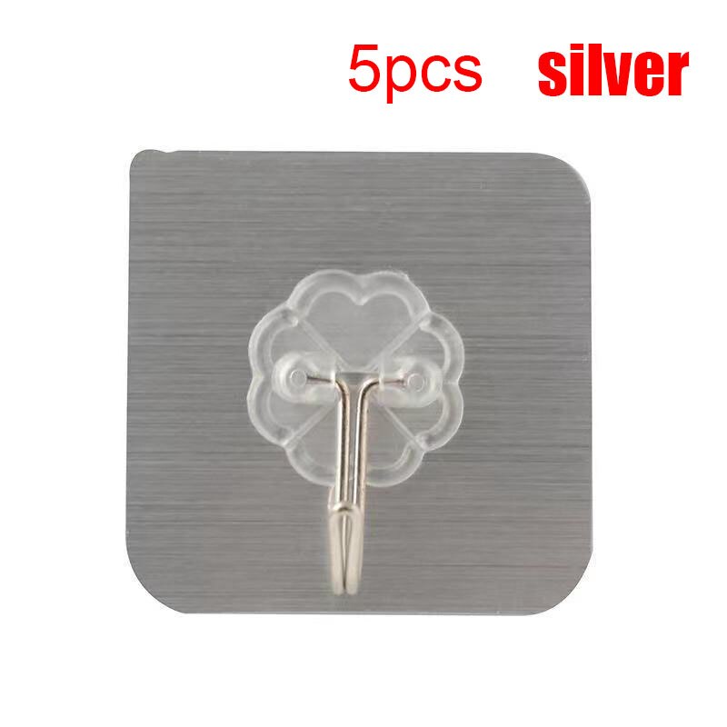 Double-Sided Adhesive Wall Hooks Hanging Picture Photo Frame Hangers Hooks Hanger Transparent Hooks Suction Cup Wall Holder: 5 pairs D