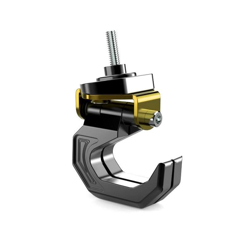 Soporte de aleación de aluminio para casco de motocicleta, Gancho Doble para moto, Scooter, bolsa, colgador con tornillo duradero: Oro