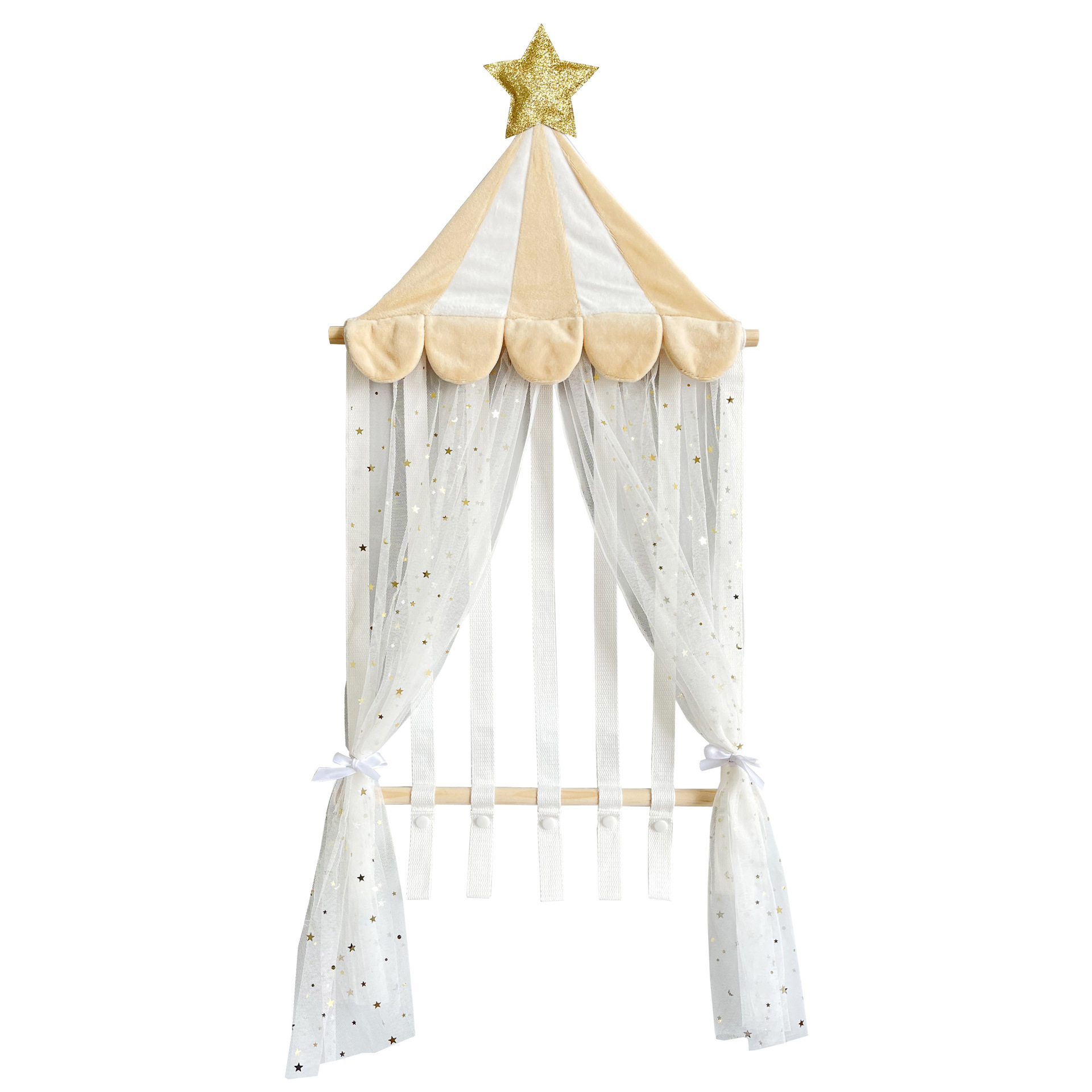 Pandebåndsholder hårtilbehør organizer spil telt pige baby pandebåndstilbehør opbevaring vægophæng dekoration pigeværelse: Beige