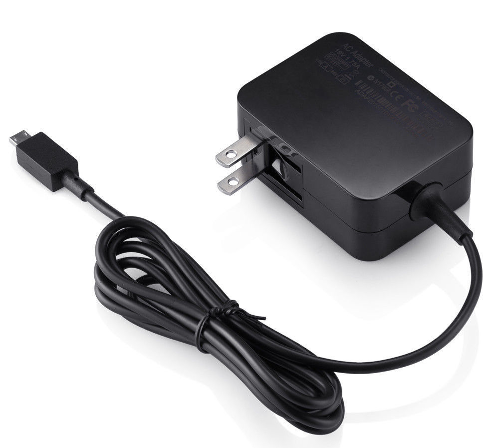 Eua plug 19v 1.75a fonte de alimentação tablet carregador adaptador de viagem ac carregador de parede adaptador de cabo para asus eeebook x205 x205t x205ta