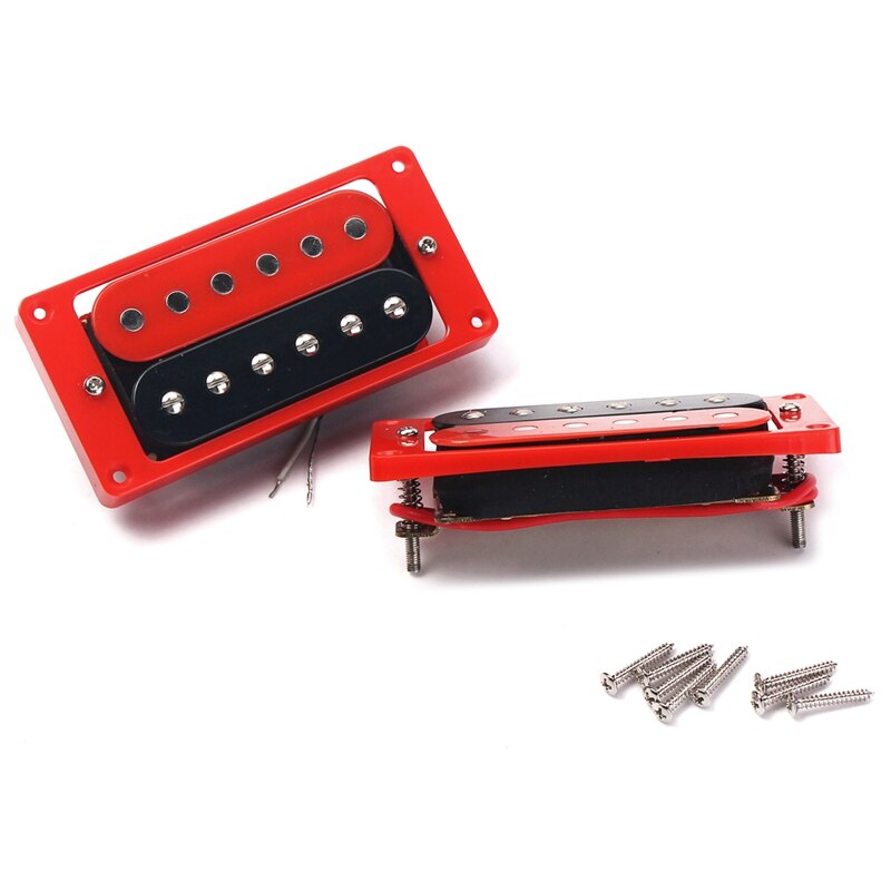 1 Set Of 2Pcs Red &amp; Black Humbucker Double Coil Pickups Neck Bridge for Lp Electric Guitar Pickups