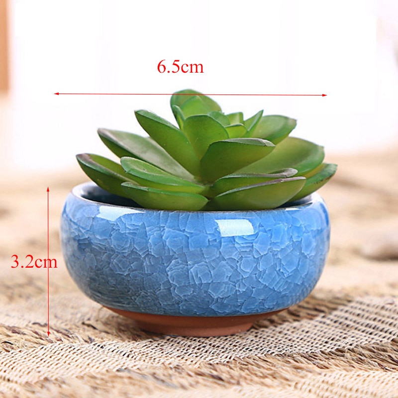 YeFine 8 stks/partij Ijs-Crack Keramische Bloempotten Voor Sappige Planten Kleine Bonsai Pot Huis en Tuin Decor Mini vetplant Potten