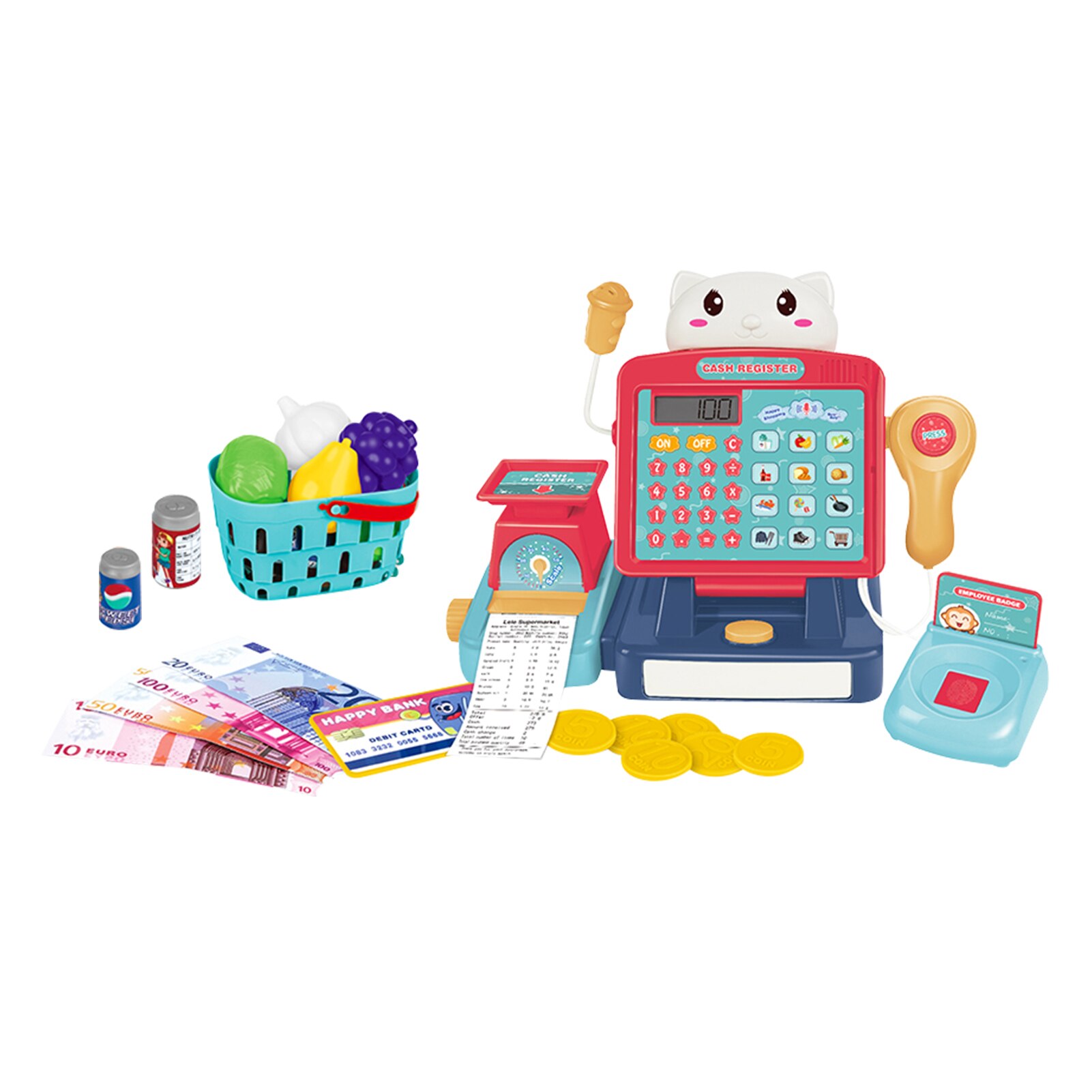 Caisse Enregistreuse Jouets Ensemble Calculatrice Scanner Semblant Jouets Avec LED Affichage Interaction Parent-enfant Pour Faire Semblant de Jeux de Rôle: 04