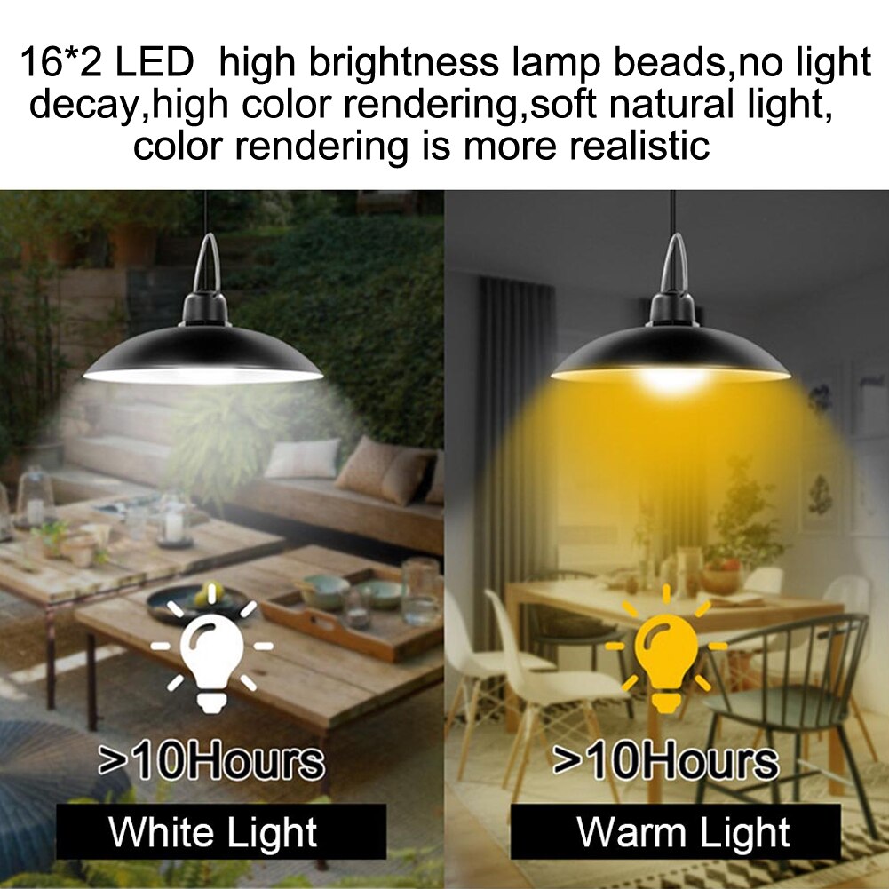 Haveskur lampe nødlys led solar pendellys altan opbevaringsrum  ip65 vandtætte hjemmehængende fjernbetjening