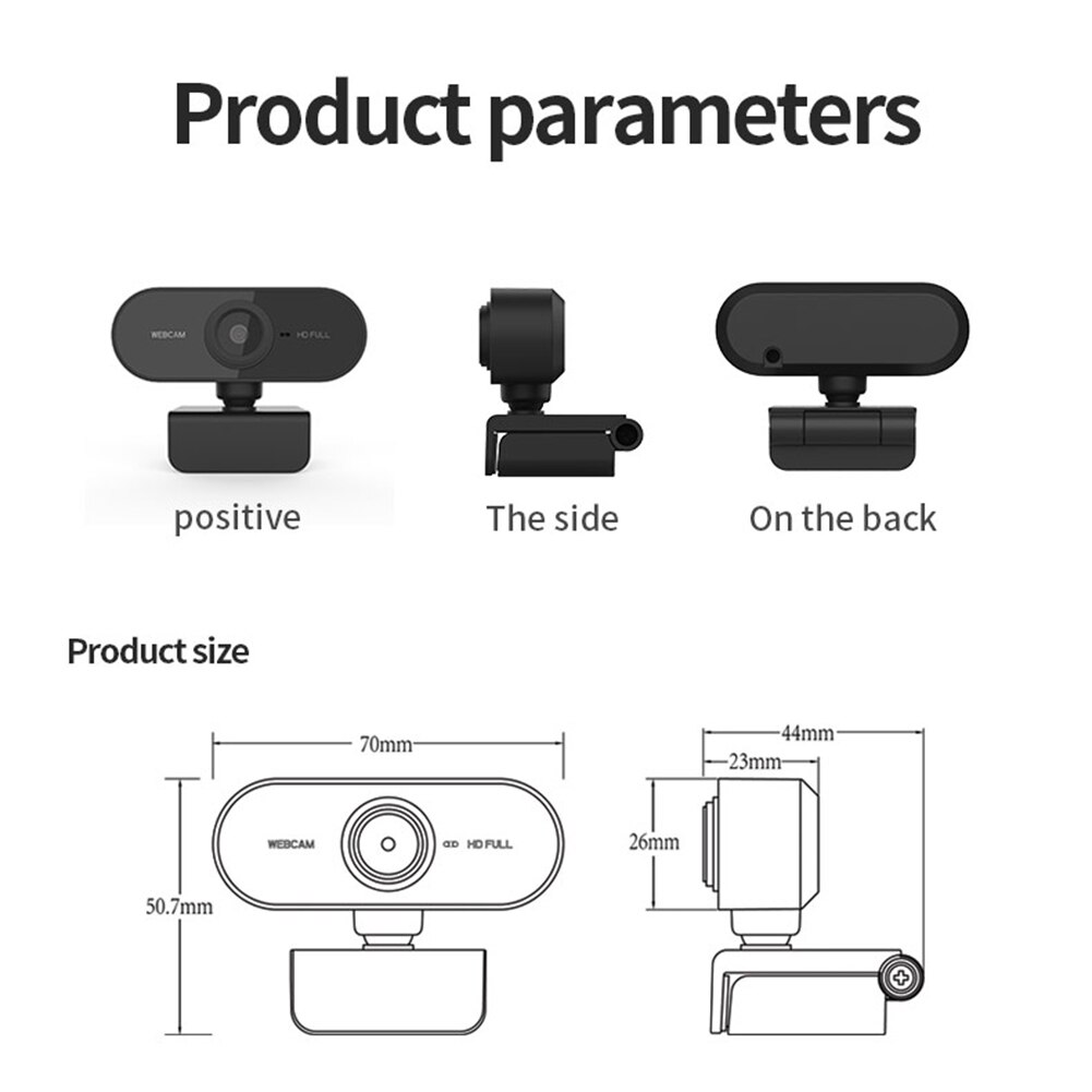 Video Online CMOS Webcam Camera Web Teaching Conference 1080P USB Microphone for Household Computer Safety Parts