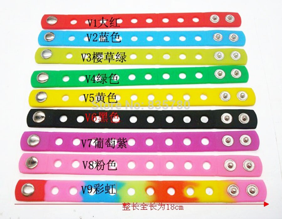 10pcs, 180MM LengthX15MM Width, For Chirlden Silicone Wristbands Bracelets Fit Shoe Charms, Party Favors,