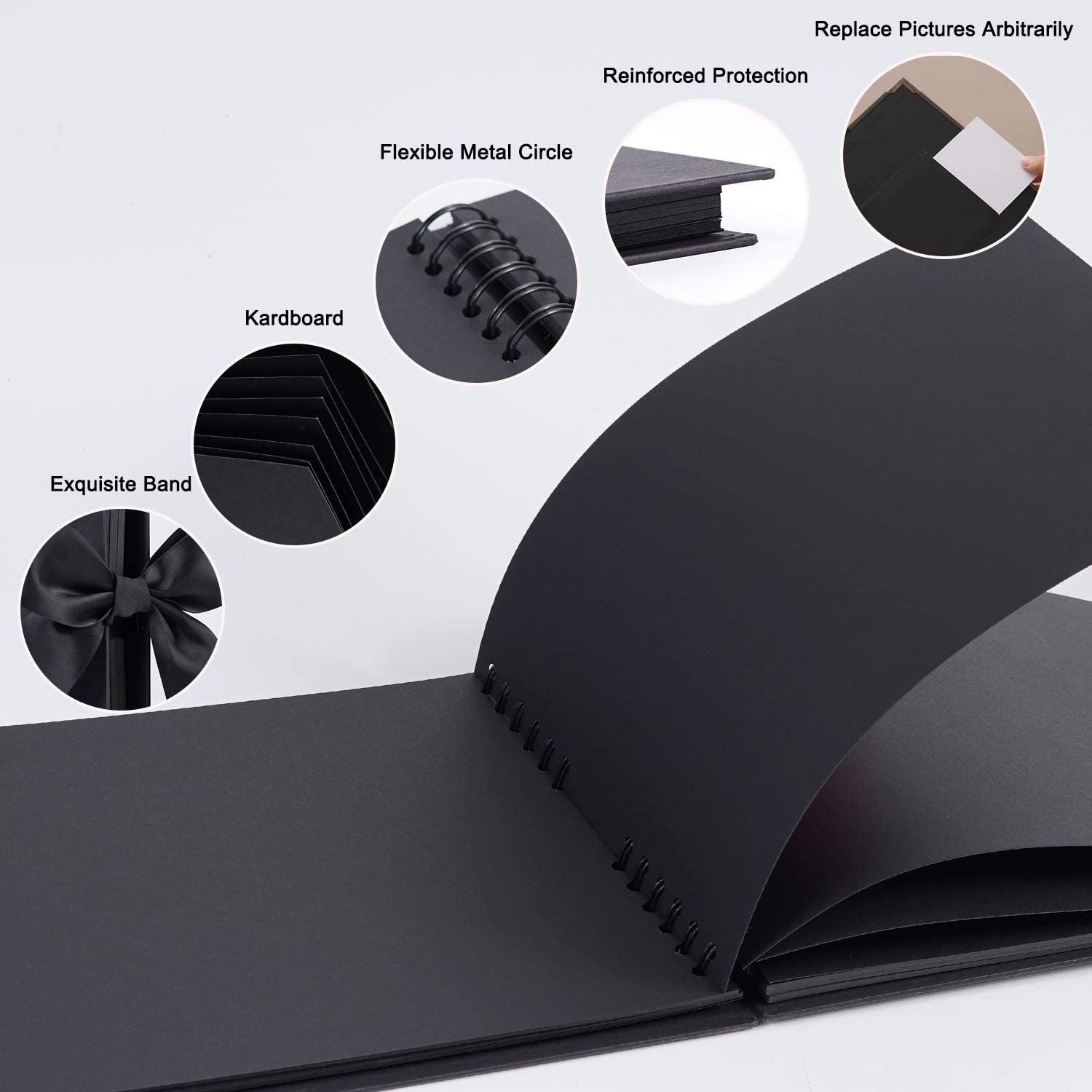 Photo Albums Black Pages Memory Books Craft Paper DIY Scrapbooking Idol Picture Wedding Birthday Memorial Graduation Album