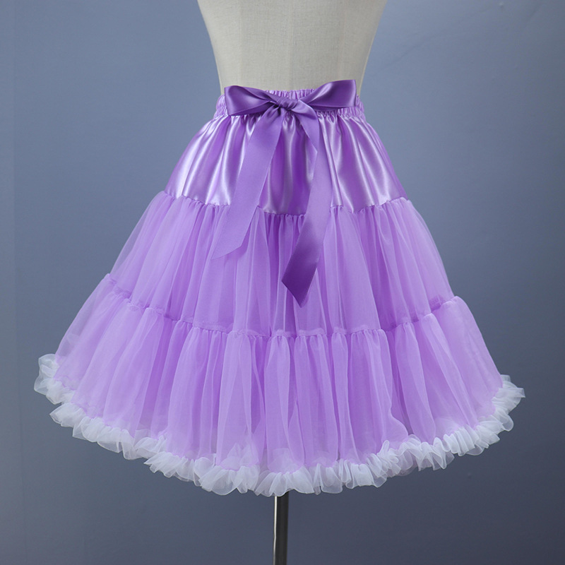 White Black Lolita dress skirt Petticoats 2022 Jupon lolita petticoat underskirt Falda Cerceau mariage: Purple white