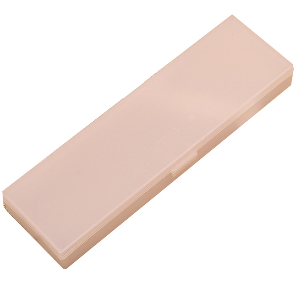 Transparent Frosted Large Capacity Pen Box Pencil Case Stationery Holder: Pink S