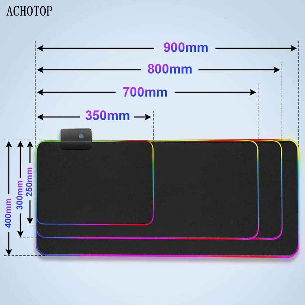 Benutzerdefinierte Mauspad RGB reinweiß MousePad DIY LED Hintergrundbeleuchtung Gamer Licht 90x40cm Gaming Tastatur große Schreibtischunterlage Maus Teppich Matte