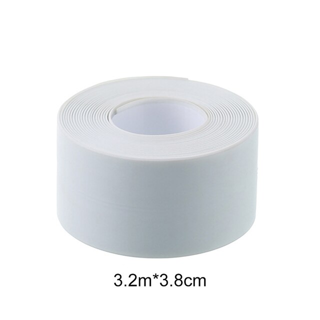 PVC Sealing Tape Waterproof Mildew-proof Self Adhesive Gap Strip Tape for Bathroom Toilet Floor Wall Corner Kitchen Accessories: white / 3.2X2.2cm