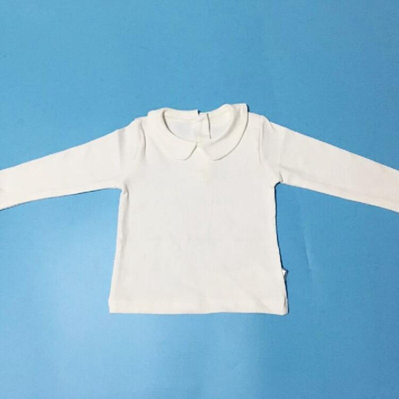 T-Shirts manches longues pour filles | Vêtements d'automne et d'hiver, en coton blanc, pour enfants