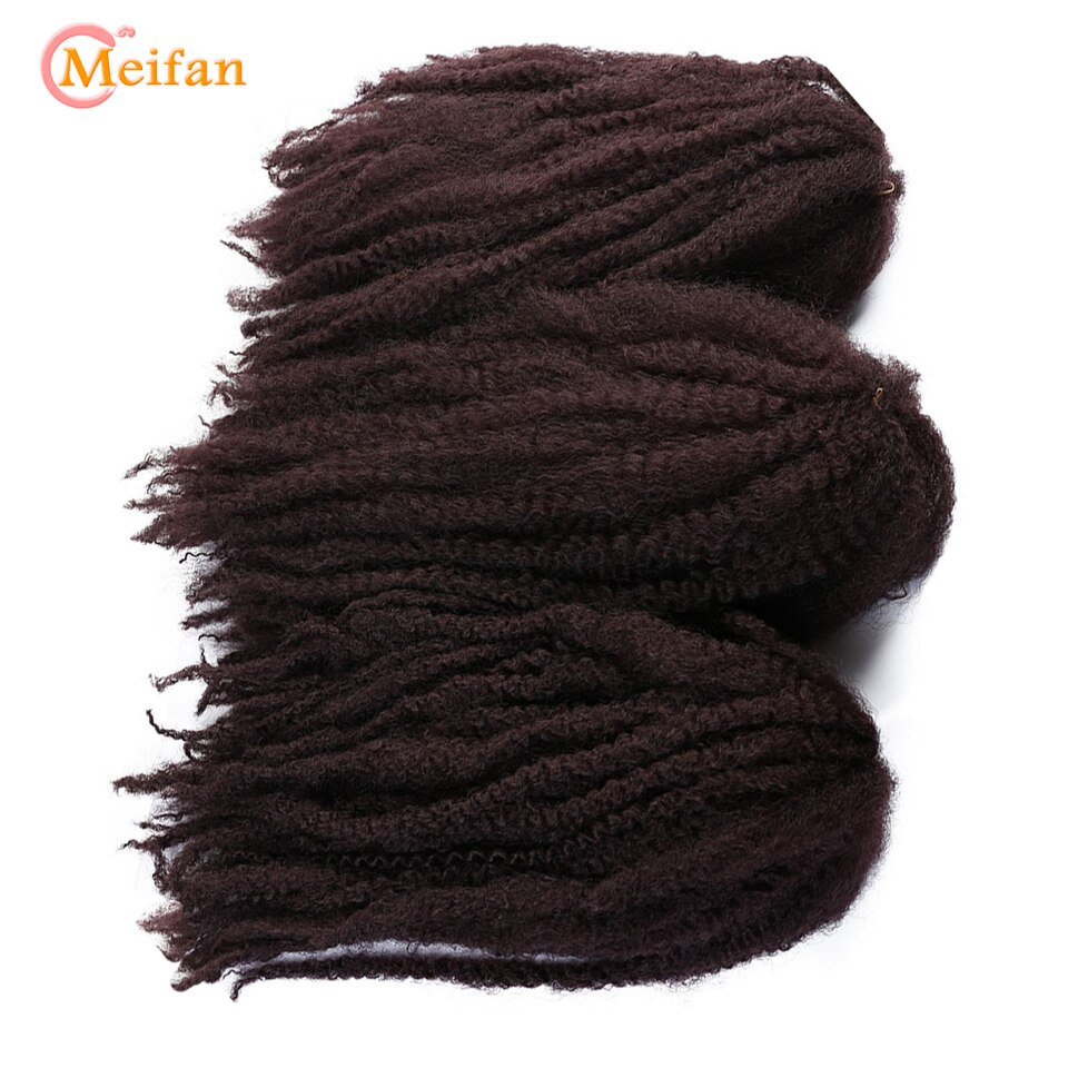 Meifan afro kinky twist hår hæklede fletninger blødt flet hår 18 tommer krøllet hæklet fletning hårtilbehør