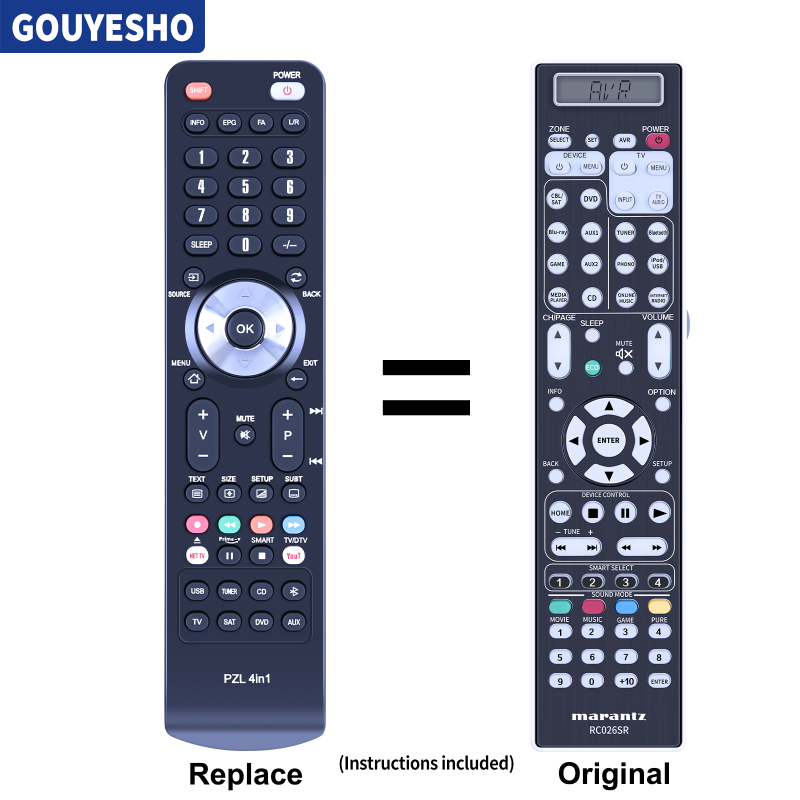 RC026SR Replacement Remote Control For Marantz AV Receiver SR7010 SR7009