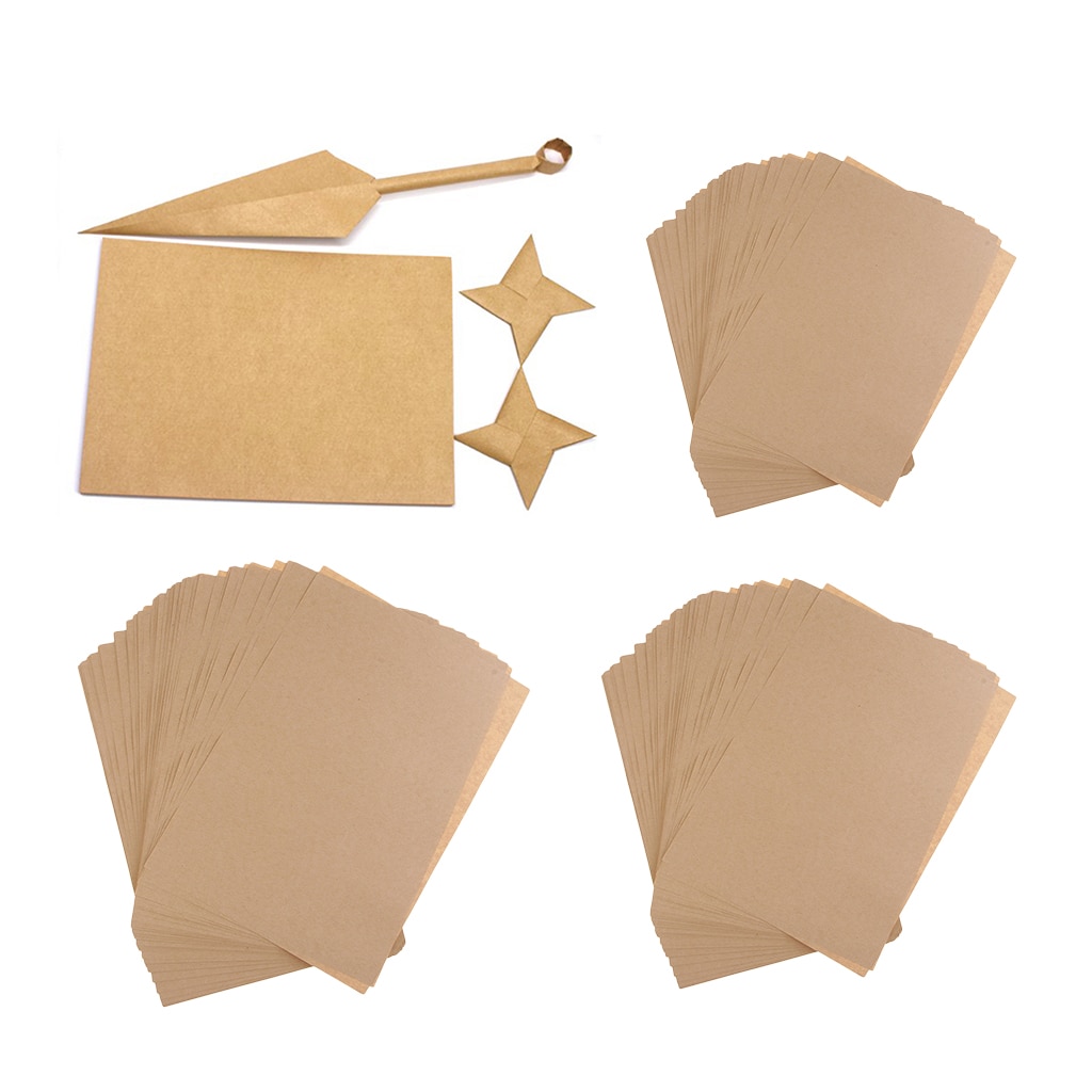 Papel Kraft marrón A4 de 100 hojas, 29,7x21x1,5 cm, Papel Kraft ecológico en blanco