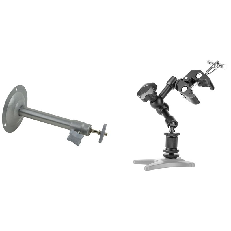 Support Double Pince Articulé 360° – Fixation Caméra, Flash, Lampe Sur Tubes & Barres