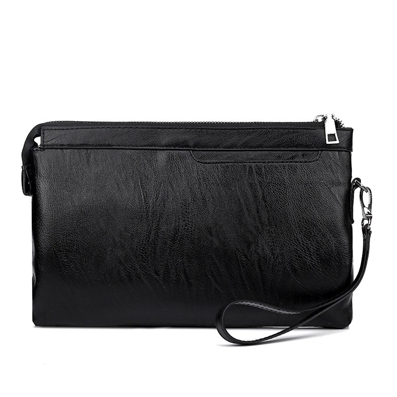 black leather clutch envelope bag men purses and handbags summer business man hand bag small wristlet work bag for phone handbag: small size 27X2X17cm