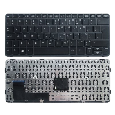 Laptop Notebook US UI English Keyboard Replacement layout Keyboard For hp 820 G1/820 G2/720 G1/720 G2/725 G1/725 G2 828 G1 G2: Black Frame