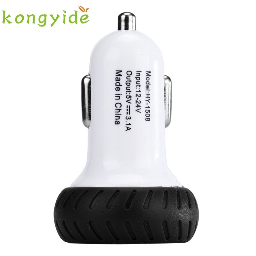 Bil-styling kongyide mini dual 2 port 12v usb auto i bil oplader adapter adapter opladning  td23