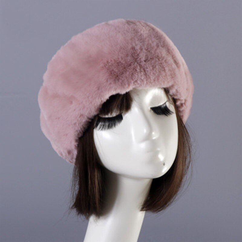 Dameshoed winter imitatiebont warmer hoeden dikke, zachte, lege top russische muts herfst oorwarmer outdoor skimutsen zacht: 16