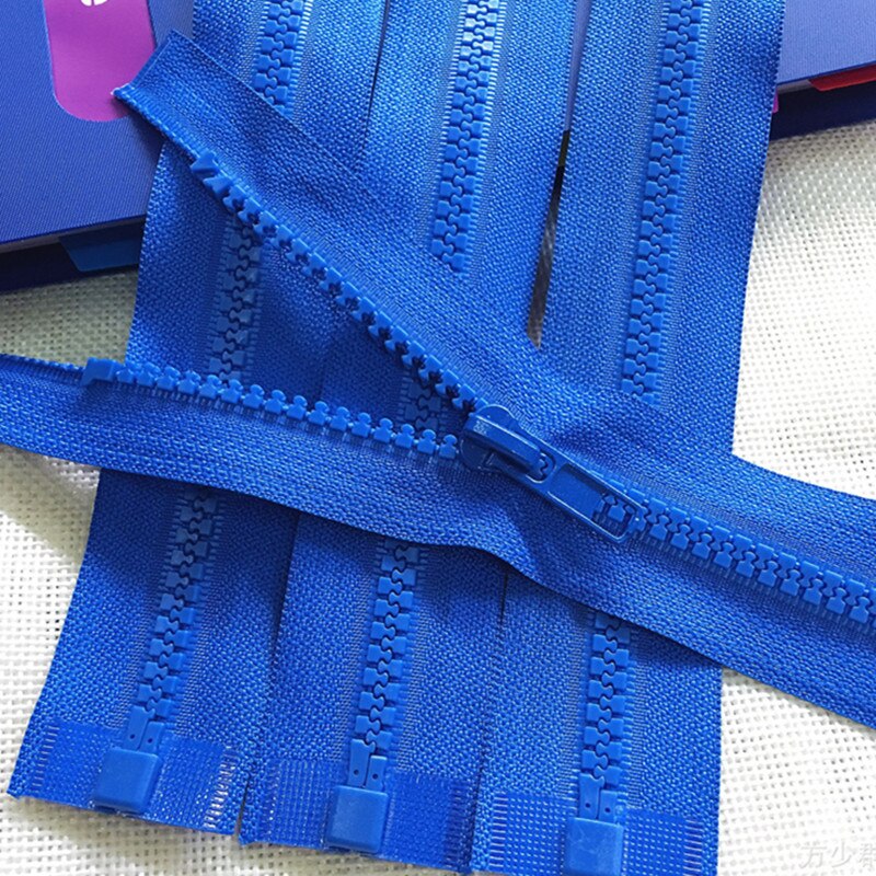 Xunzhe 5 Pcs Blauw 50/60/70 Cm 5 # Ritsen Open End Hars Rits Voor Naaien Kleding lange Jas Donsjack Diy Naaien