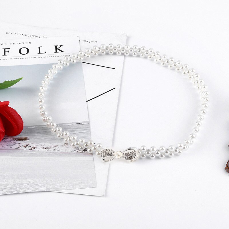 Mode Vrouwen Parel Riem Vlinder Strik Strass Elastische Taille Ketting Riem Vrouwelijke Dame Jurk Tailleband: style 1