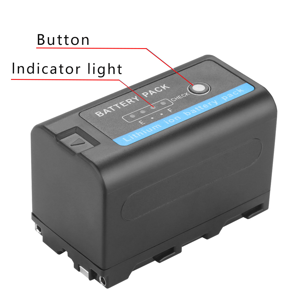 5200- mah-akku mit led-anzeige für sony np f970 f960 f550 f570 qm91d ccd -rv100  f750 np f770 np-f750 led-usb-ladegerät