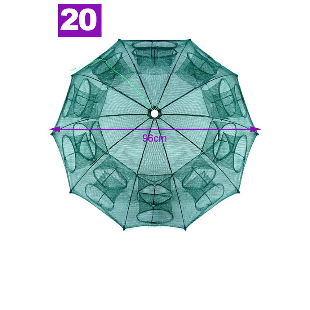 4-20 Hole Umbrella Fishing Net Fish Umbrella Cage Automatic Folding Fish Net Hand Throw Net Fishing Cage Cover Cage Shrimp Cages: 20 Holes