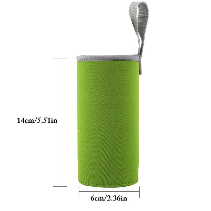 Urheilullinen vesipullon kansi neopreeni eriste hihalaukku laukku pussi kannettava tyhjiökuppisetti urheilu retkeilytarvike: Vihreä 360ml