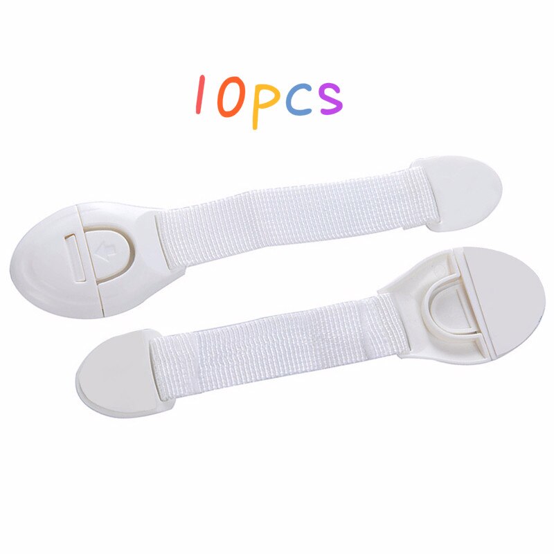 10pcs/Lot Multi-function Child Lock Protection Kids Safety Plastic Protection Safety Lock Cabinet Locks Straps Safety Lock: 10pcs