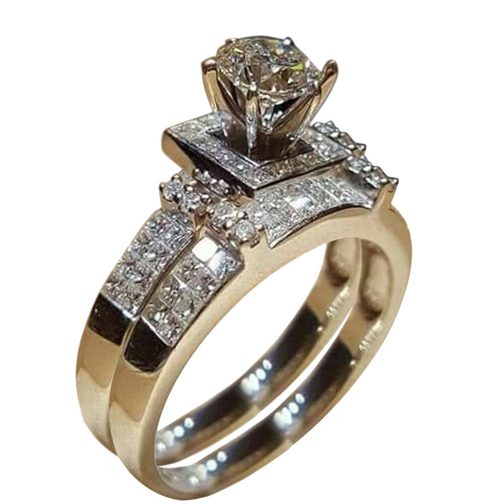 Superb Women Shiny White Engagement Ring Stackable Brid Silver Color For Women Szie 5-11