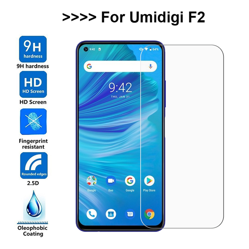 9H Hoge Clear explosieveilige LCD Glas Case voor UMI Umidigi F2 6.53 inch Protector Umidigi F2 Case