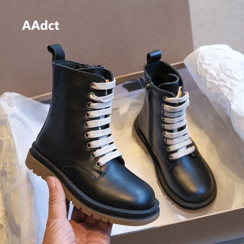 AAdct mädchen stiefel herbst neue Martin freundlicher stiefel für jungen kurz echtem leder freundlicher schuhe Britischen stil: 28 Einlegesohle 18cm