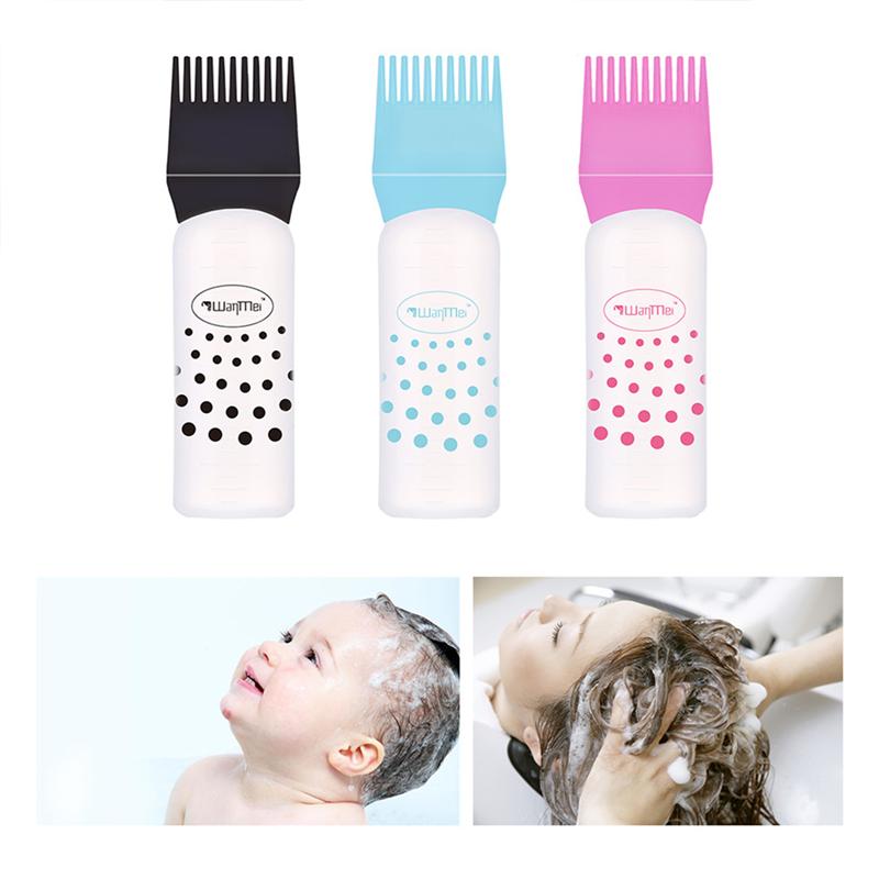3 pièces bouteilles de teinture pour cheveux colorées applicateur de coiffure avec des lignes d'échelle
