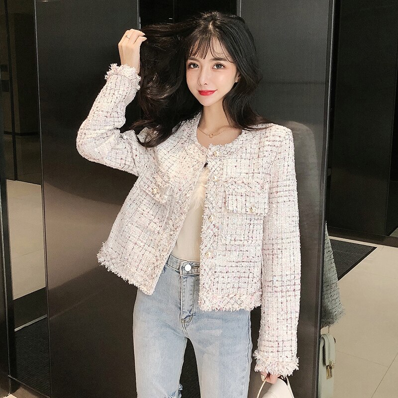 SPRING TWEED OVERSIZED JACKET_BLACK