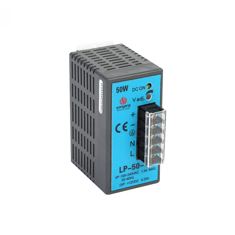 LP-alimentation électrique pour Rail Din 5V, 12V, 24V, 50W, sortie unique, affichage numérique, Rail de guidage à découpage, 110/V ca