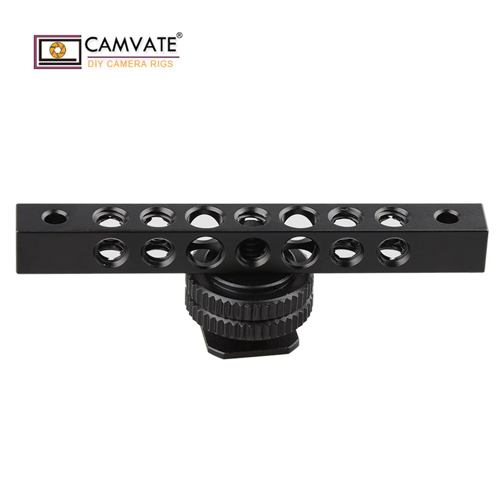 CAMVATE – barre de fromage en aluminium, avec adaptateur pour chaussures chaudes et filetage 1/4 &quot;-20 pour montage de moniteur/Microphone/lampe Flash/lampe LCD
