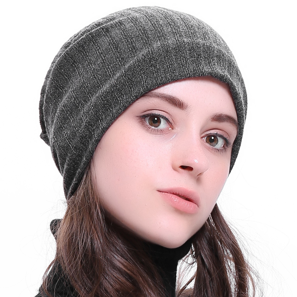 Geebro damska prążkowana czapka typu czapka bez daszka zimowa jednobarwna bawełna Slouchy czapki dla kobiet panie Balavaca Skullies & czapki Dropshipping