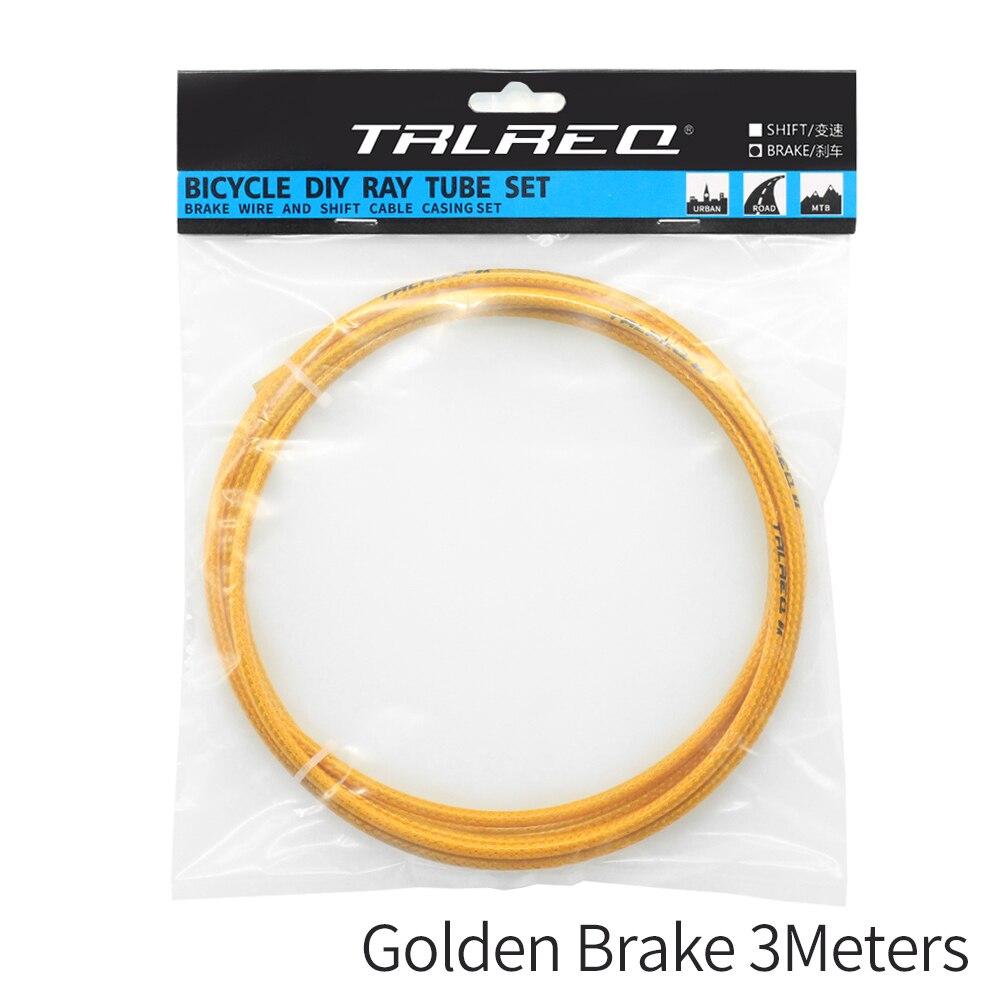 3m 5mm Replacement Part Wire Tube Universal Steel Road Bicycle Bike Brake Shift Cable Housing Weaving Line Cycling Equipment: Gold Brake