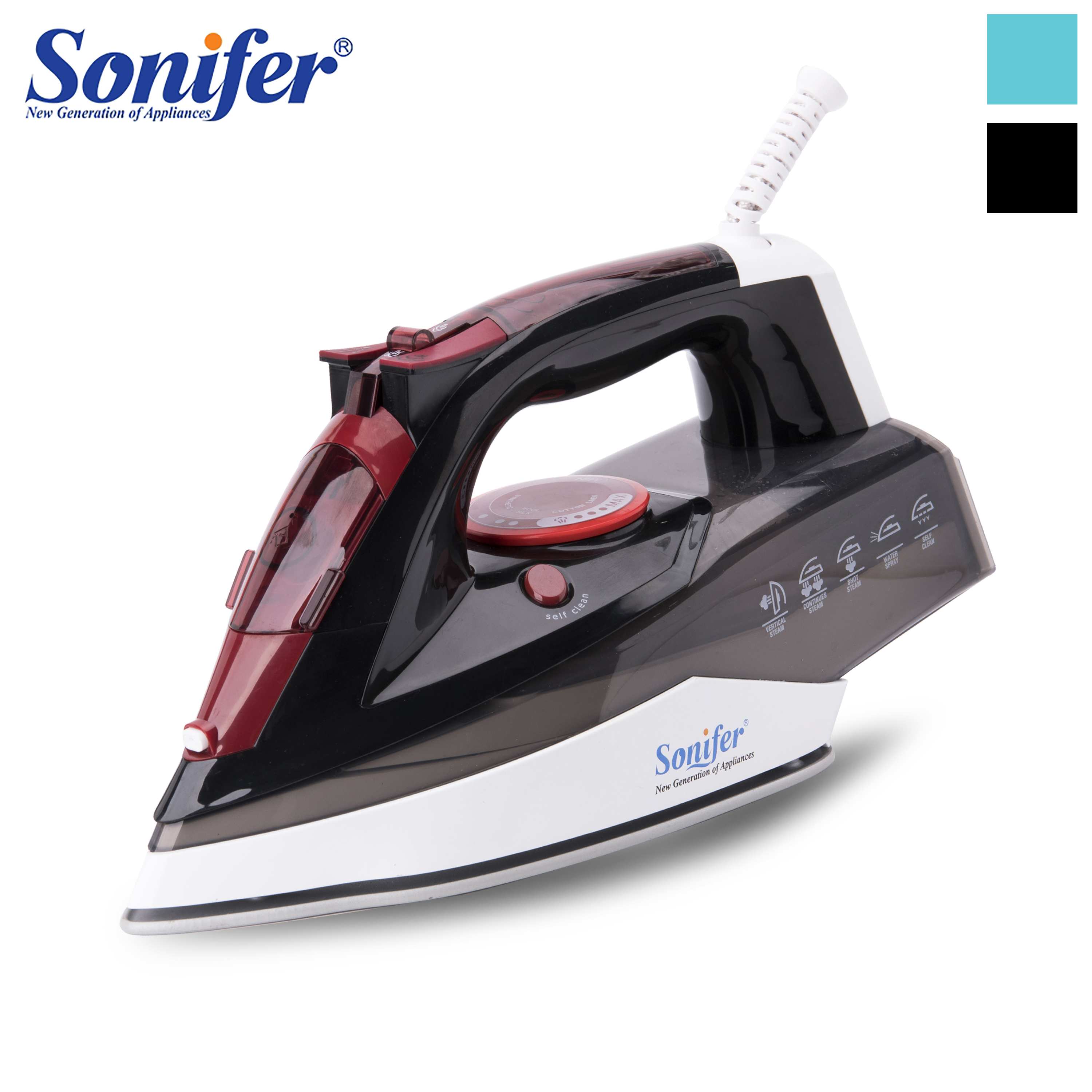 2200W Electric Iron Steam Flatiron For Clothes Multifunction Ceramic Soleplate Laundry Appliances Sonifer