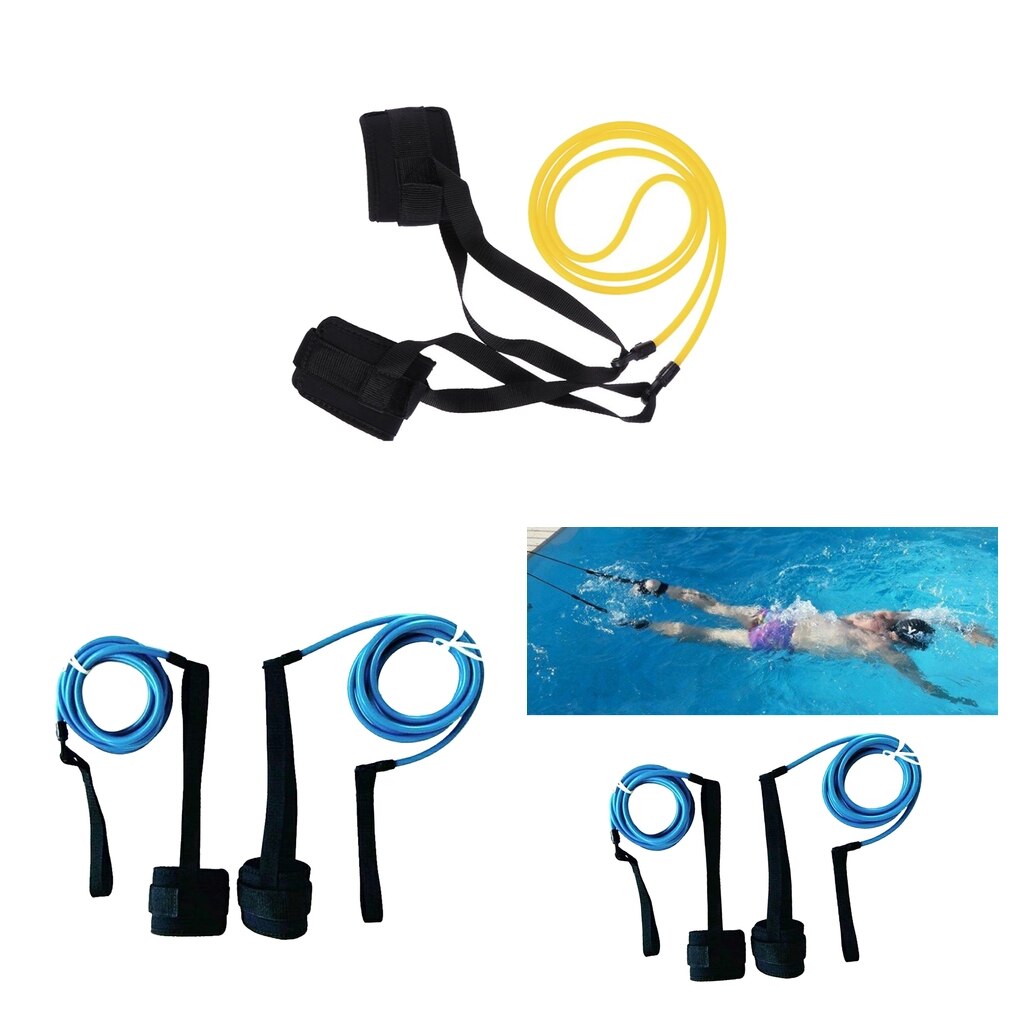 Swim Trainer Belt - Adult & Kids Resistance Band - Swimming Pool Training Aid Tether